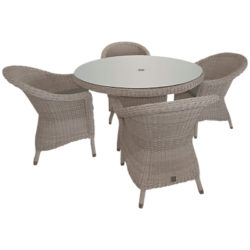 4 Seasons Outdoor Valentine 4 Seater Garden Dining Set Pure